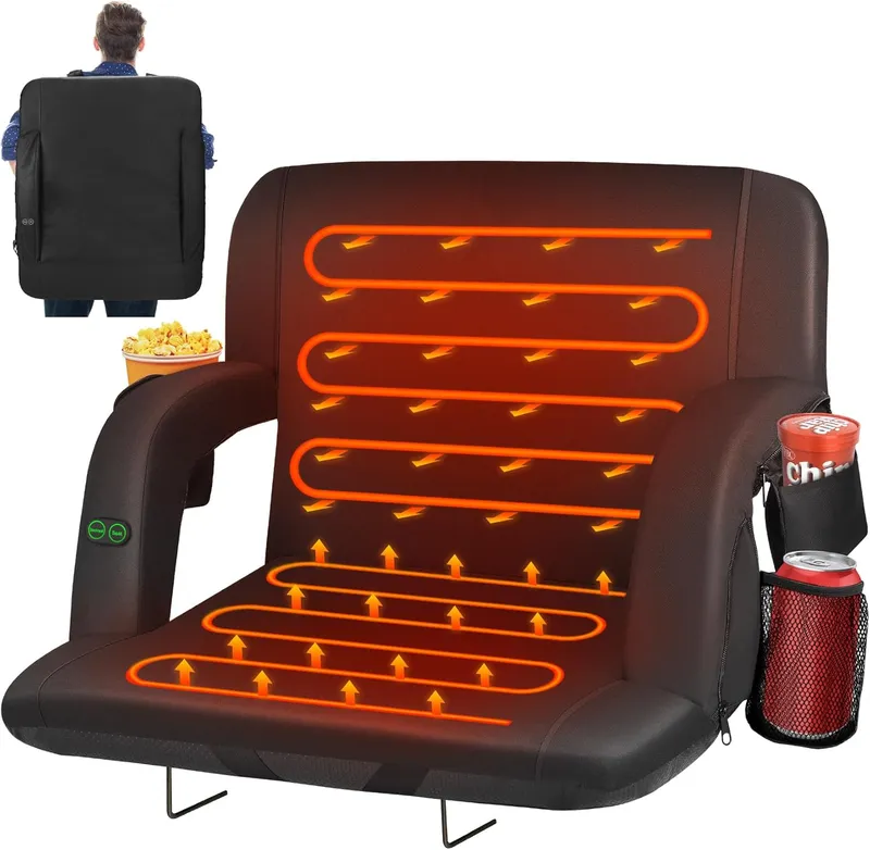HOPERAN Dual-Sided Heated Stadium Seats for Bleachers with Back Support