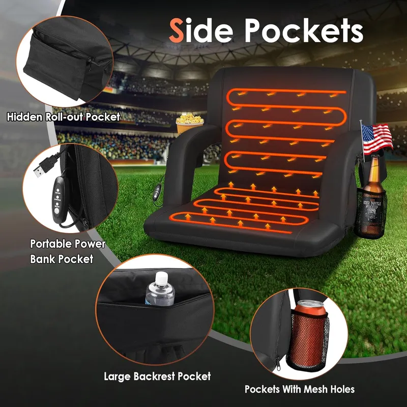 HOPERAN Extra Portable Bleacher Seat Foldable Stadium Chair
